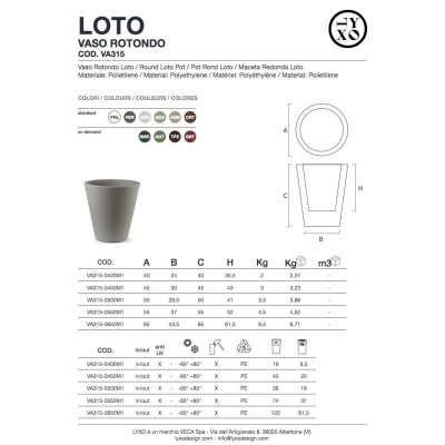 Portavasi Loto rotondo - scheda prodotto