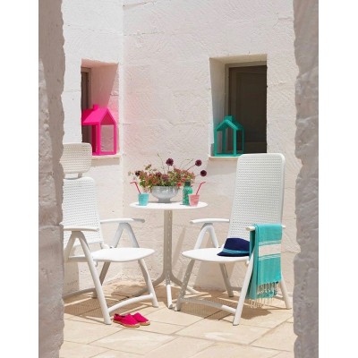 poltrona Darsena  con tavolino Step colore bianco