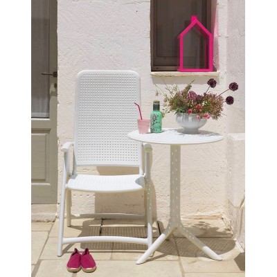 poltrona Darsena  con tavolino Step colore bianco