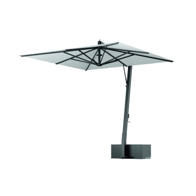 Ombrellone modello Saturno con struttura e stecche colore grigio antracite, senza pendente
