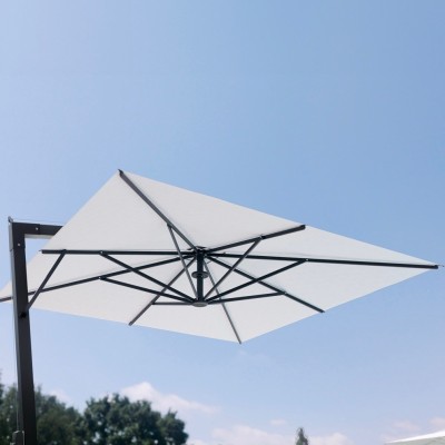 Ombrellone modello Saturno con struttura e stecche colore grigio antracite, senza pendente - particolare ragno
