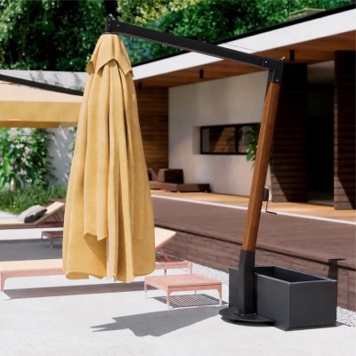 ombrellone a braccio Vespucci in legno di iroko
