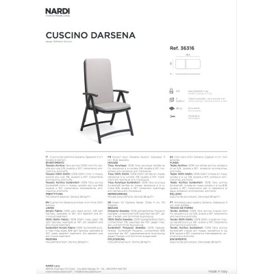 cuscino per poltrona Darsena - scheda tecnica