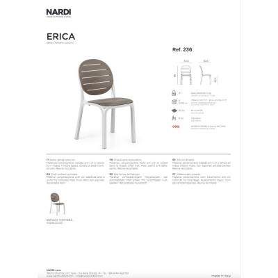 sedia Erica - scheda tecnica