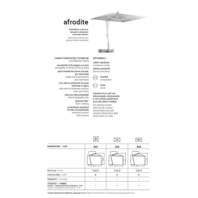 ombrellone a braccio Afrodite - scheda prodotto