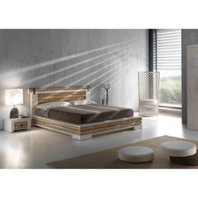 letto Isayto contenitore decapato bianco