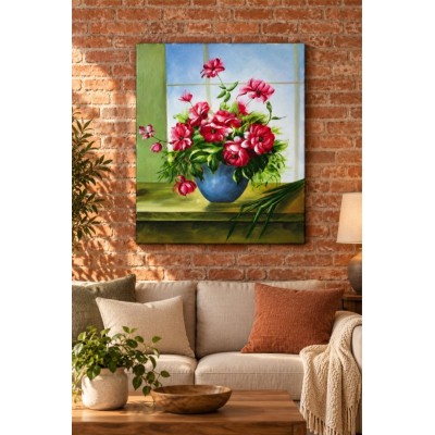 Quadro Fiori Rossi ambientata
