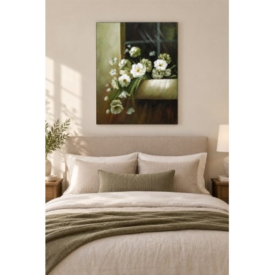 Quadro Fiori Bianchi ambientata