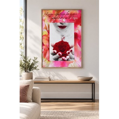 Quadro Rosa ambientata