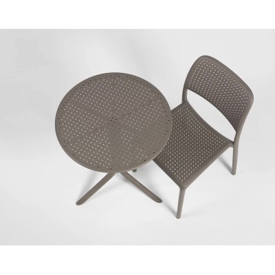 tavolino Step con sedia Bora Bistrot colore tortora