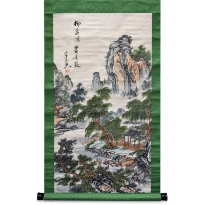 Arazzo verde grande Cavaliere particolare