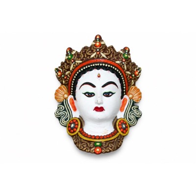 Tris Maschere Nepalesi - maschera bianca e oro