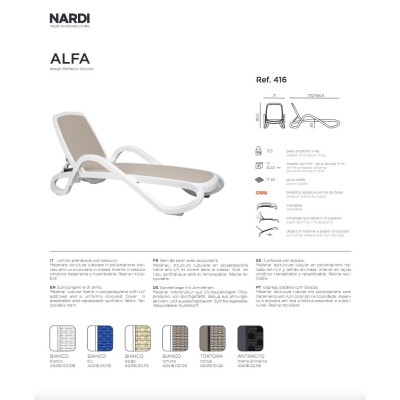 lettino Alfa  - scheda tecnica