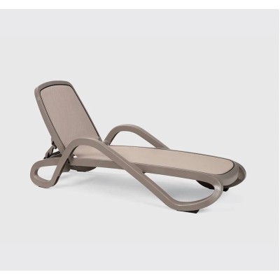 lettino Alfa telaio tortora con tessuto tortora