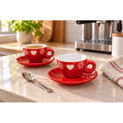 esempio di utilizzo Set 4 tazzine con fiore e cuore
