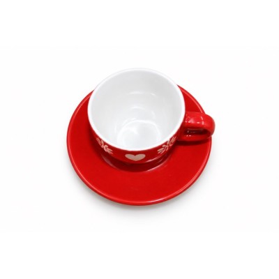 Set 4 tazzine con fiore e cuore