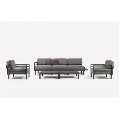 salotto Maximo telaio colore Basalto con tessuto Lava Sunbrella