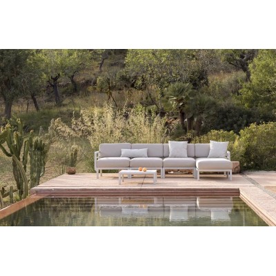 composizione con Maximo Elemento Terminale colore Gesso con tessuto Perla Sunbrella