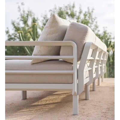 composizione con Maximo Elemento Terminale colore Gesso con tessuto Perla Sunbrella