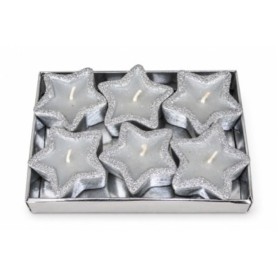 Set 6 Stelline Natalizie - argento