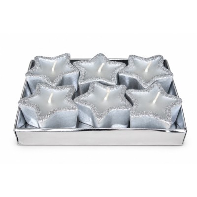 Set 6 Stelline Natalizie - argento