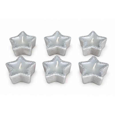 Set 6 Stelline Natalizie - argento