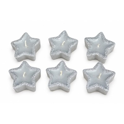 Set 6 Stelline Natalizie - argento