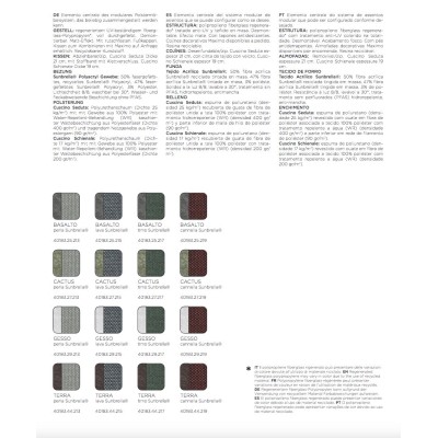 Maximo Elemento Centrale abbinamenti colori telaio e tessuti