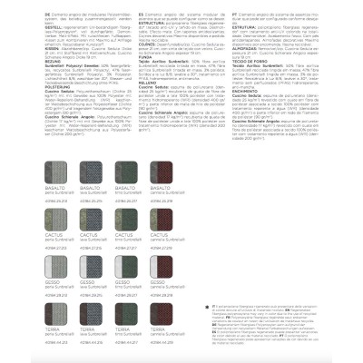 Maximo Elemento Angolo abbinamenti colori del telaio e tessuti