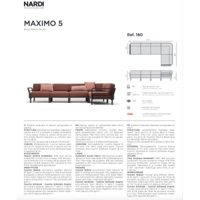 salotto Maximo 5 - scheda tecnica