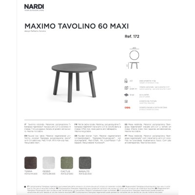 Maximo Tavolino 60 Maxi  - scheda tecnica