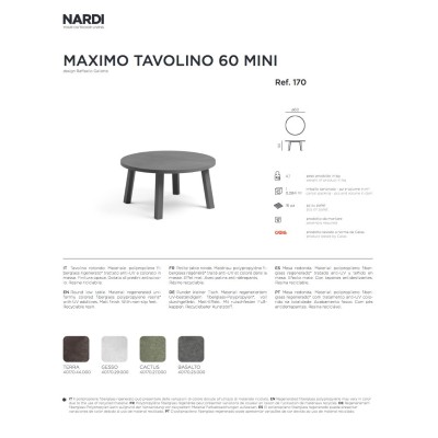 Maximo Tavolino 60 Mini - scheda tecnica