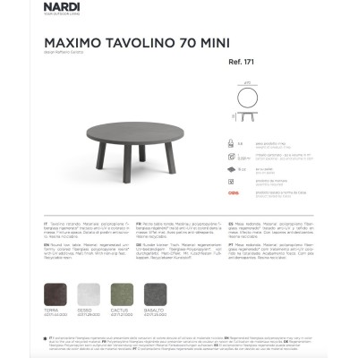 Maximo Tavolino 70 Mini scheda tecnica