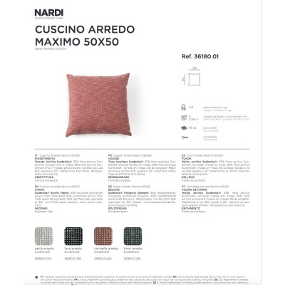 Cuscino Arredo Maximo 50 x 50 scheda tecnica