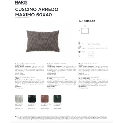 Cuscino Arredo Maximo 60x40 scheda tecnica