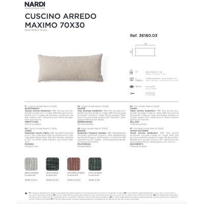 Cuscino Arredo Maximo 70x30 scheda tecnica