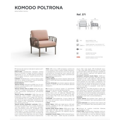 Komodo Poltrona scheda tecnica